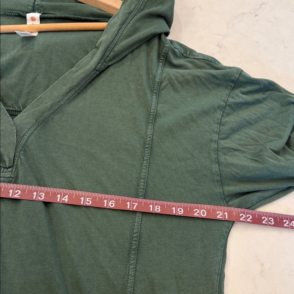 Anthropologie Daily Practice Midi Dress Long-Sleeve Green Hooded - Picture 6 of 8